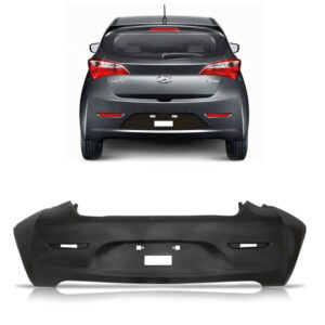 PARACHOQUE TRASEIRO HB20 HATCH 12/15 SEM FURO SENSOR PRETO LISO IMPORTADO