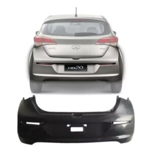 PARACHOQUE TRASEIRO HB20 HATCH 16/19 PRETO LISO SEM FURO SENSOR ORIGINAL