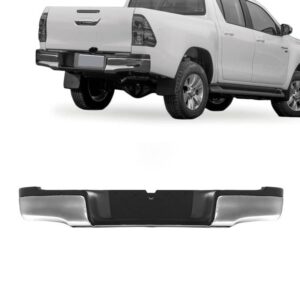 PARACHOQUE TRASEIRO HILUX PICK-UP 16/25 CROMADO COM PISANTE PRETO