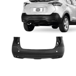 PARACHOQUE TRASEIRO KICKS 17/22 COM 2 FUROS SENSOR PRETO LISO PARCIAL