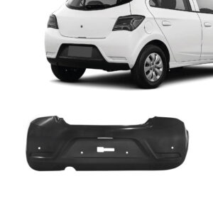 PARACHOQUE TRASEIRO ONIX HATCH 16/19 SEM FURO REFLETOR COM FURO SENSOR PRETO LISO