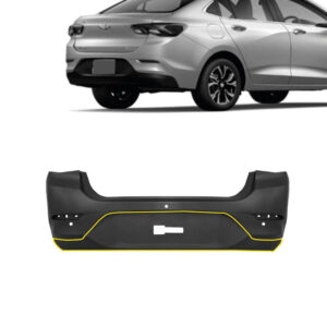 PARACHOQUE TRASEIRO ONIX SEDAN PLUS 20/26 COM FURO SENSOR PRETO LISO