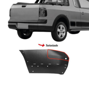 PONTEIRA PARACHOQUE TRASEIRO SAVEIRO CROSS G5/G6 09/16 COM FURO SENSOR PRETO LISO PARCIAL