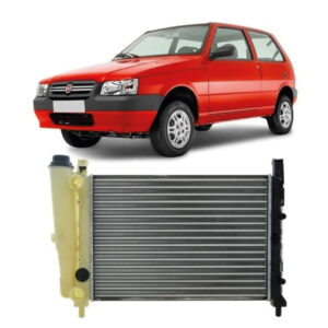 RADIADOR MANUAL UNO/ FIORINO/ PREMIO/ ELBA 94/09 COM RESERVATORIO SEM AR IMPORTADO