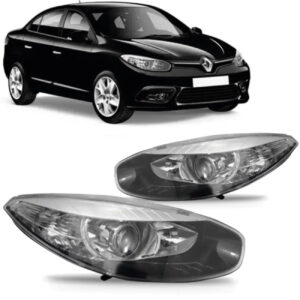 FAROL FLUENCE 14/18 ELETRICO COM MOTOR COM PROJETOR 4 PINOS MASCARA NEGRA IMPORTADO