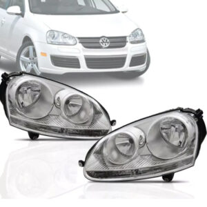 FAROL JETTA SEDAN 06/10 ELETRICO COM MOTOR MASCARA CROMADA IMPORTADO