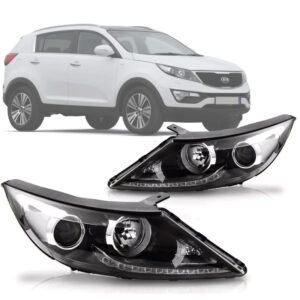 FAROL SPORTAGE 14/15 MANUAL COM LED SEM ENTRADA XENON IMPORTADO