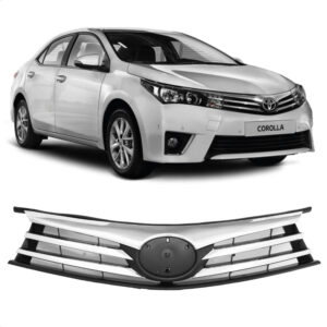 GRADE RADIADOR COROLLA 14/17 PRETA FRISO CROMADO IMPORTADA