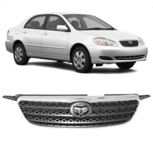 GRADE RADIADOR COROLLA XEI 05/08 CINZA COM FRISO CROMADO COLMEIA IMPORTADA