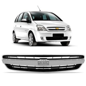 GRADE RADIADOR MERIVA 09/12 PRETA COM FRISO PRIMER ARO CROMADO IMPORTADA