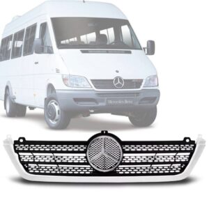 GRADE RADIADOR SPRINTER 03/11 PRETA COM FRISO BRANCO COM EMBLEMA IMPORTADA