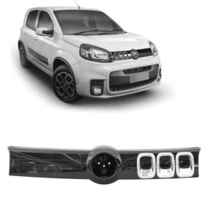 GRADE RADIADOR UNO SPORT 15/21 PRETA BRILHANTE MOLDURA CROMADA IMPORTADA