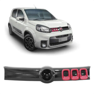 GRADE RADIADOR UNO SPORT 15/21 PRETA BRILHANTE MOLDURA VERMELHA IMPORTADA