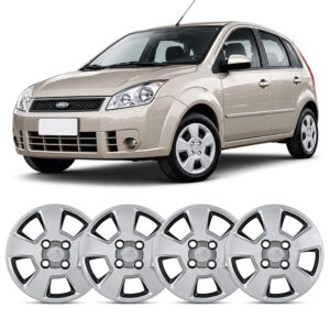 JOGO CALOTA FIESTA HATCH/ SEDAN 08/11 ARO 14 PRATA PARAFUSO
