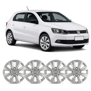 JOGO CALOTA GOL/ VOYAGE G5/G6 08/16 ARO 14 PRATA PARAFUSO