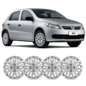 JOGO CALOTA GOL/ VOYAGE/ SAVEIRO G5 08/11 ARO 14 PRATA PARAFUSO