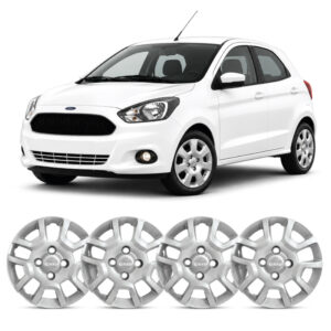 JOGO CALOTA KA 14/18 NEW FIESTA 11/14 ARO 13 PRATA PARAFUSO