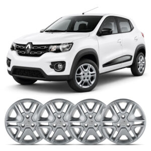 JOGO CALOTA KWID INTENSE 18/20 ARO 14 PRATA PARAFUSO
