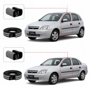 BORRACHA PORTA CORSA HATCH 02/12 CORSA SEDAN 03/10 ABA CINZA