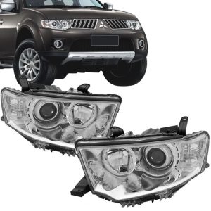 FAROL PAJERO DAKAR 09/13 TRITON 12/16 MASCARA CROMADA IMPORTADO