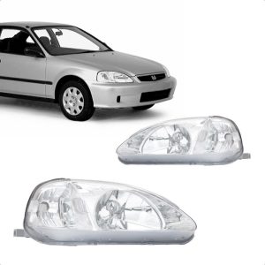 FAROL CIVIC 99/00 MASCARA CROMADA PISCA CRISTAL IMPORTADO