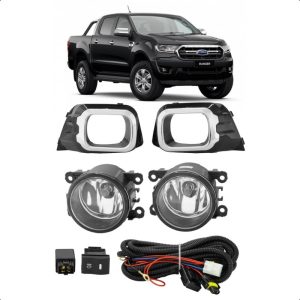KIT FAROL MILHA RANGER 20/23 GRADE PRETA ARO CROMADO IMPORTADO