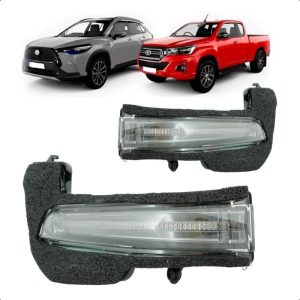 PISCA RETROVISOR EXTERNO HILUX 16/25 COROLLA CROSS 21/25 FUME ORIGINAL