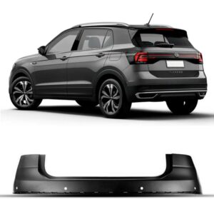 PARACHOQUE TRASEIRO T-CROSS 19/24 COM FURO SENSOR PRETO LISO IMPORTADO